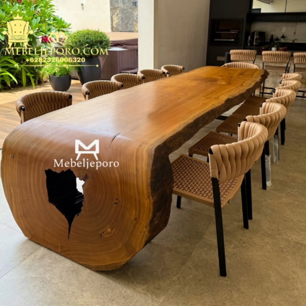 Meja Makan Suar L Solid Panjang 300cm