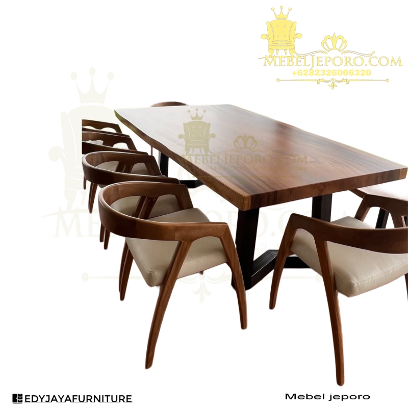 Meja Makan Trembesi Solid K 6 Model Bali