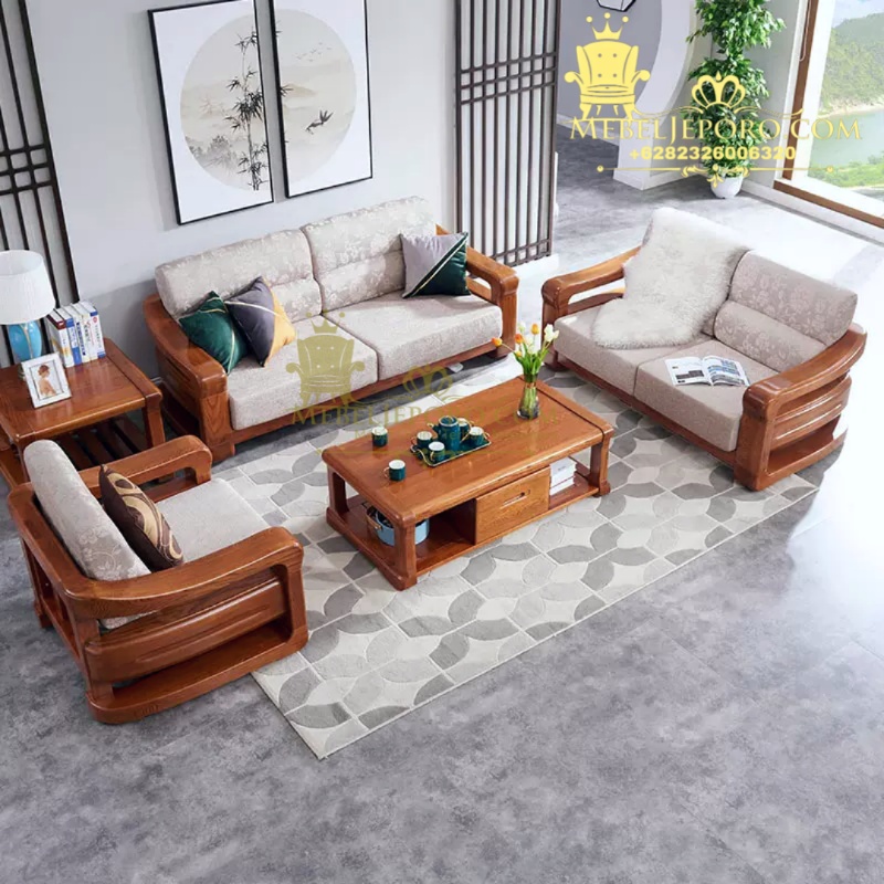 Set Kursi Tamu Minimalis Modern Jati Mewah